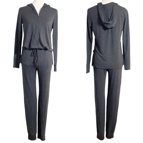 *Cabi 3515 Hoodie Playsuit Jumpsuit Womens Size M Dark Gray Jogger Casual Pant - Picture 2 of 5